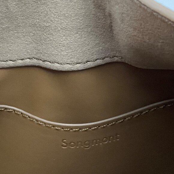 Songmont Luna Shoulder Bag Tan Beige Vegan Leather Hobo Detachable Strap*Read - Picture 12 of 16